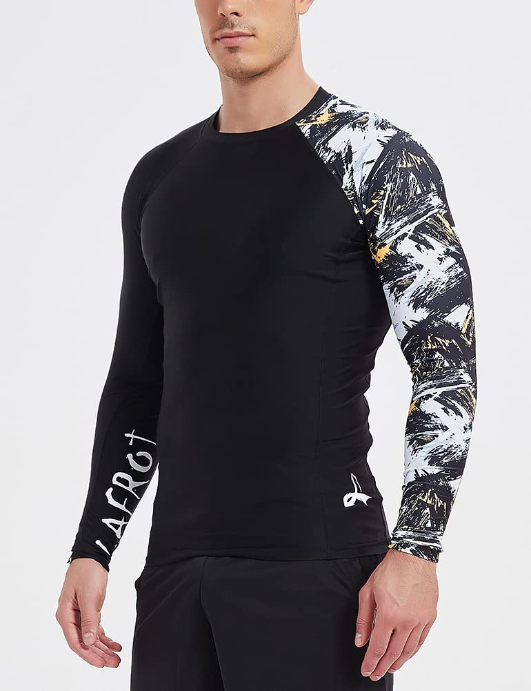 LAFROI Men's Long Sleeve UPF 50+ Baselayer Skins Performance Fit Compression Rash Guard-CLYYB Asym Swipes Size XL - Image 5